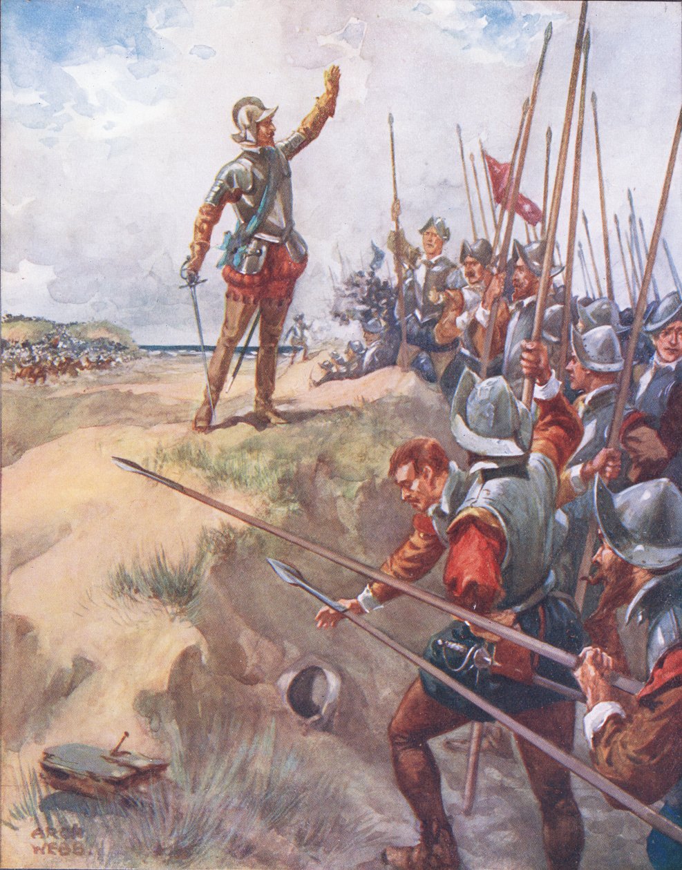 Będę najodważniejszym człowiekiem w walce, ilustracja z Ballad of Famous Fights, ok. 1900 autorstwa Archibald Webb