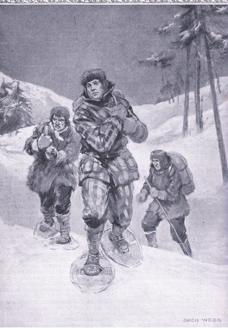 Przez bezdroża do Labradora (Donald Smith), ilustracja z Cassells Romance of Famous Lives, c.1940 autorstwa Archibald Webb