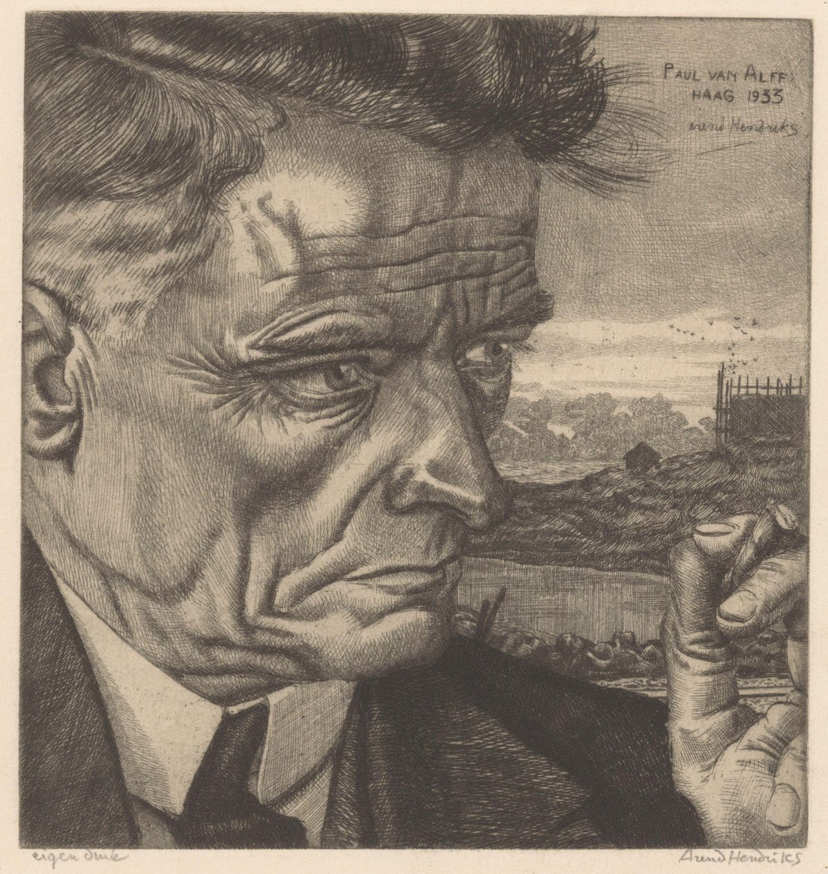 Portret Paula van Alfa autorstwa Arend Hendriks (signed by artist)