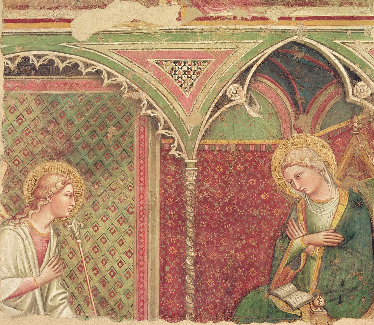Fragment obrazu Zwiastowanie, ok. 1370 r. autorstwa Aretino Luca Spinello or Spinelli