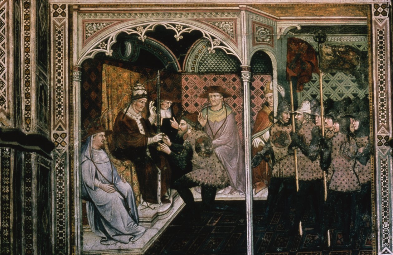 Papież i cesarz, ok. 1408-1410 autorstwa Aretino Luca Spinello or Spinelli