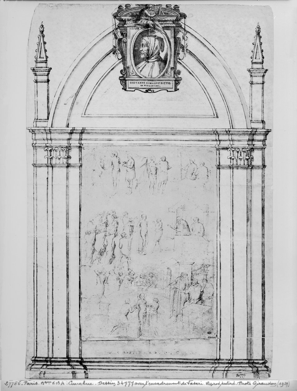 Sceny z życia świętego (pióro i atrament i brązowe pranie na papierze) autorstwa Aretino Luca Spinello or Spinelli