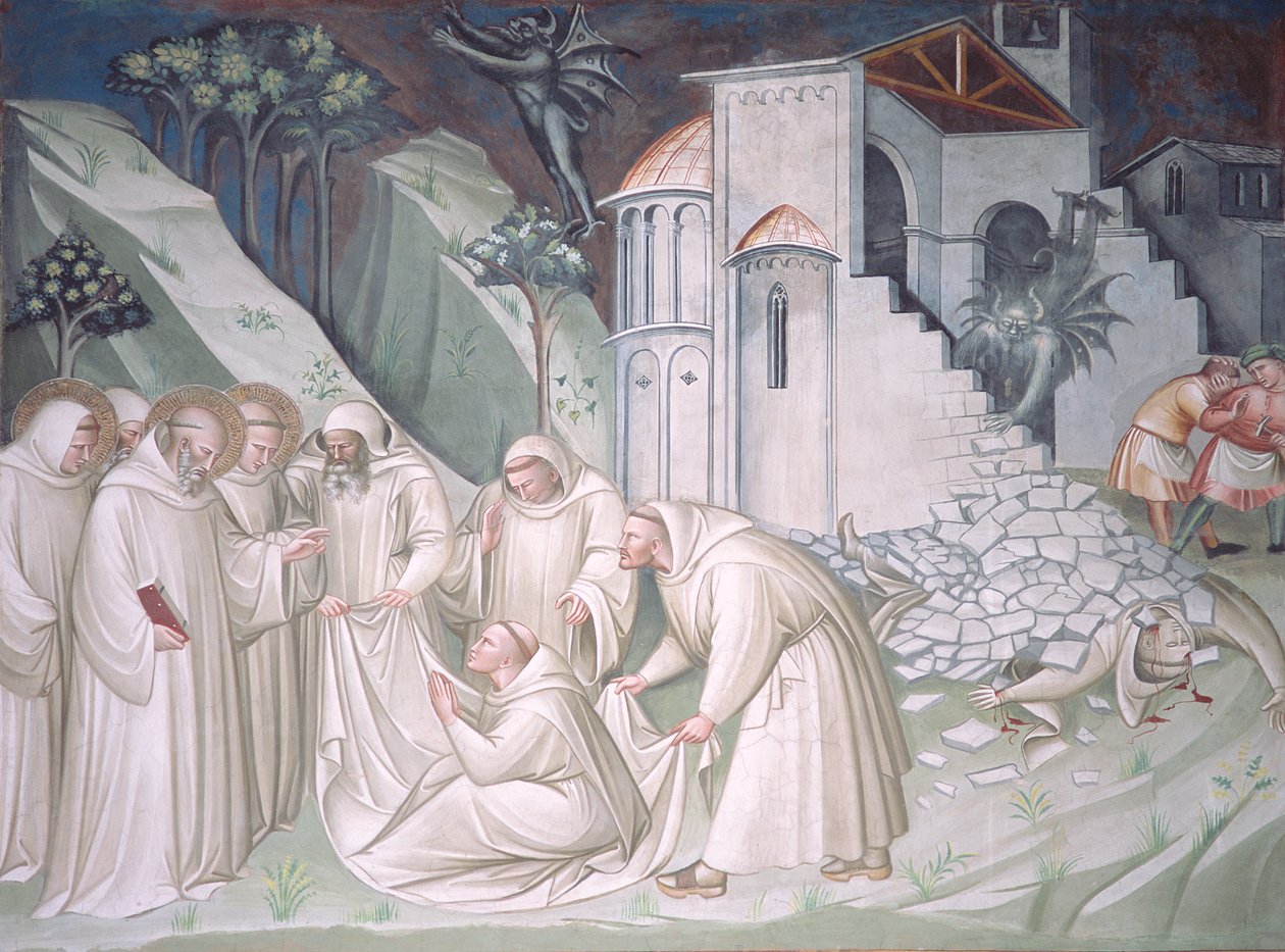 Fundacja Montecassino i Cud Wskrzeszenia Mnicha, Sagrestia autorstwa Aretino Luca Spinello or Spinelli