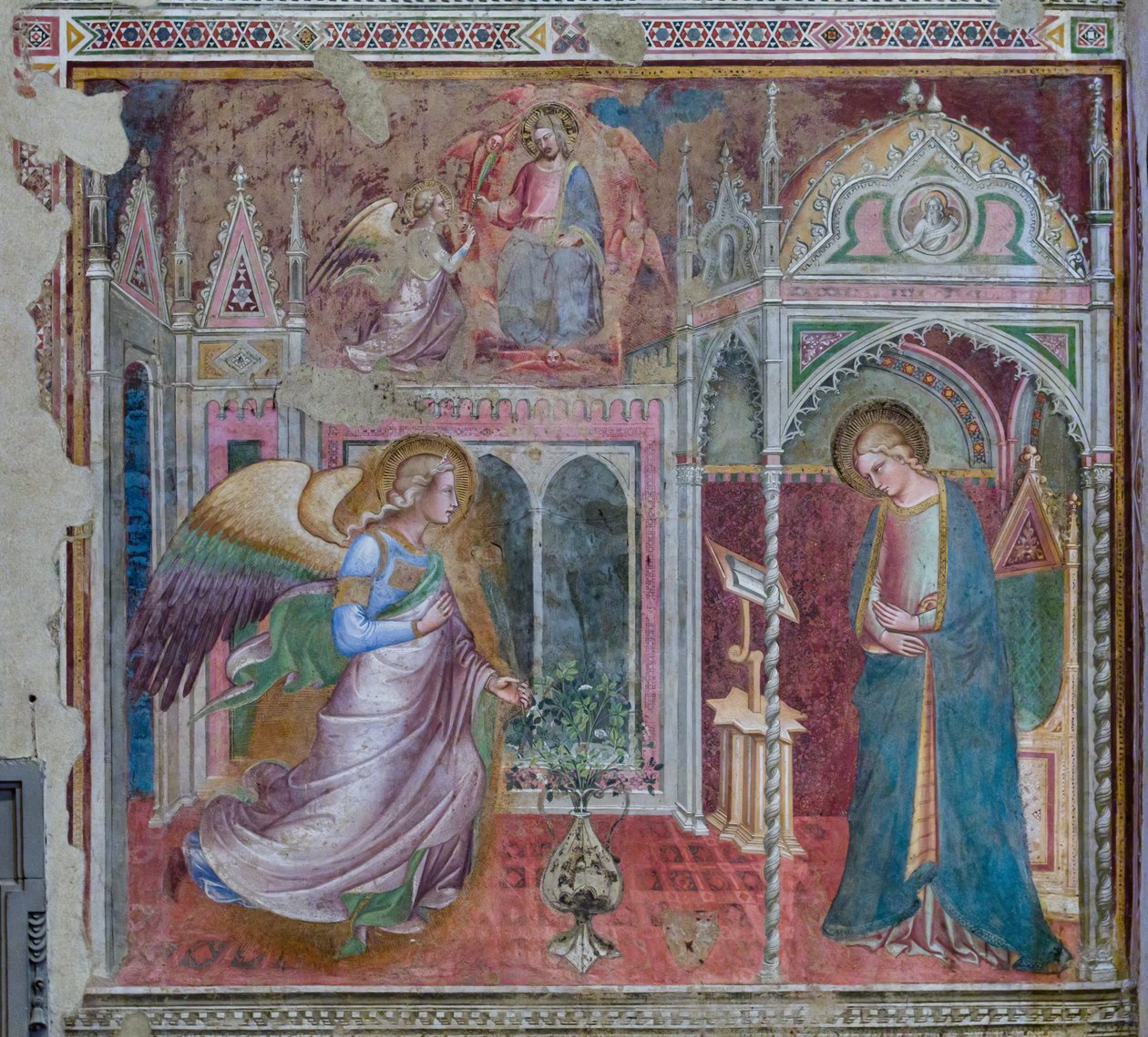 Zwiastowanie, koniec XIV wieku lub początek XV wieku autorstwa Aretino Luca Spinello or Spinelli