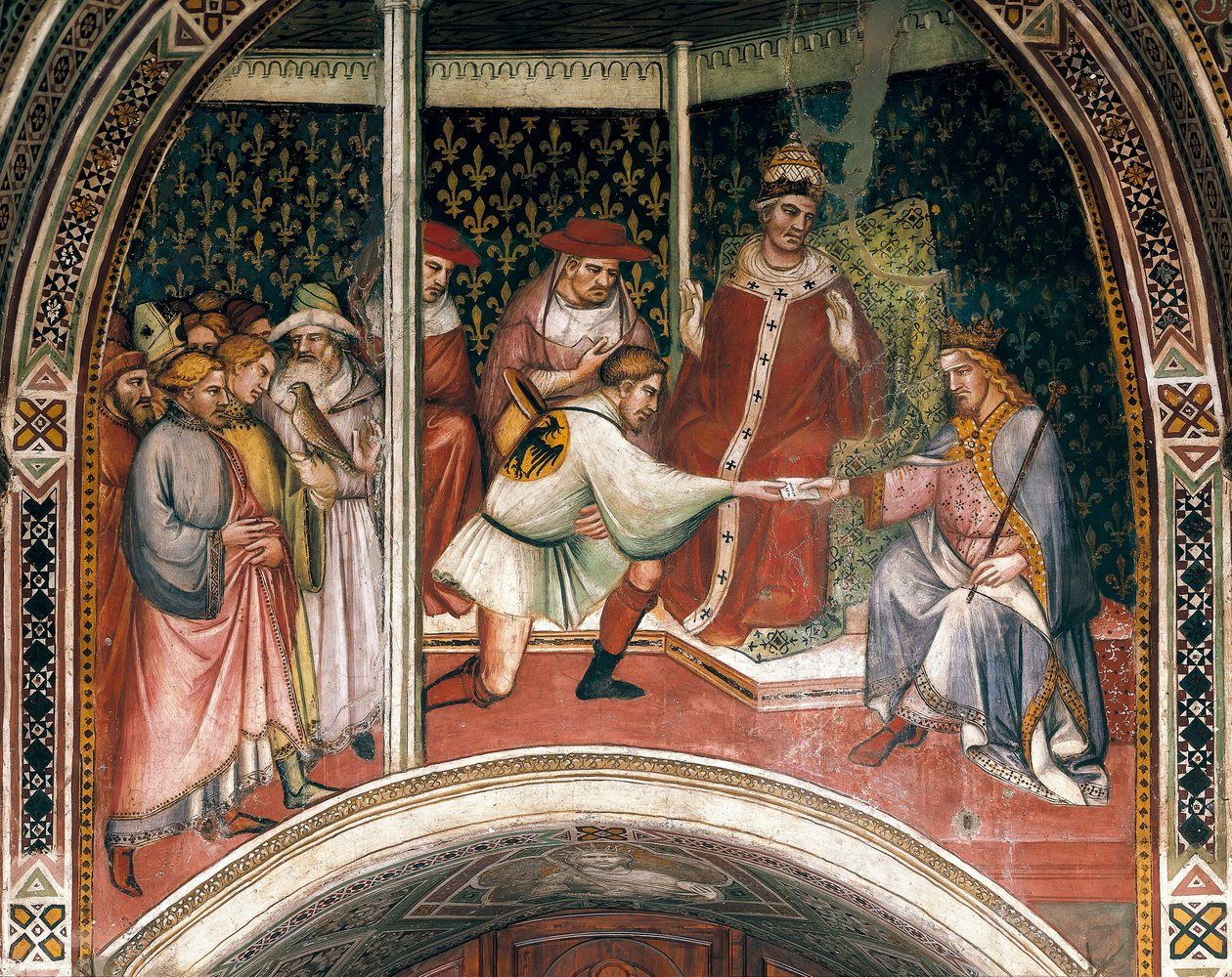 Historia papieża Aleksandra III, fresk Spinello Aretino autorstwa Aretino Luca Spinello or Spinelli