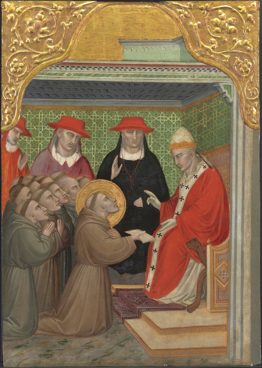 Święty Franciszek przed Papieżem autorstwa Aretino Luca Spinello or Spinelli