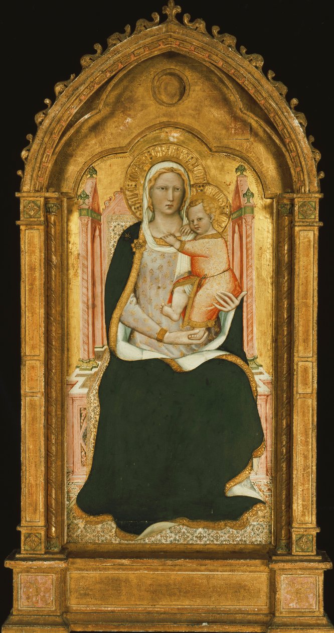 Madonna z Dzieciątkiem na tronie, autorstwa Aretino Luca Spinello or Spinelli