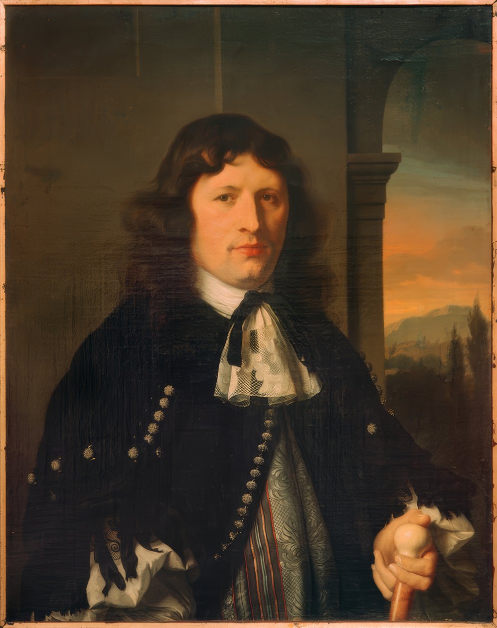 Portret dżentelmena, półpostać w prawo autorstwa Arie de Vois