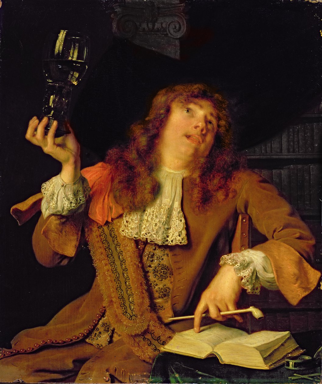 Wanton Student, 1678 (olej na dębie) autorstwa Arie de Vois