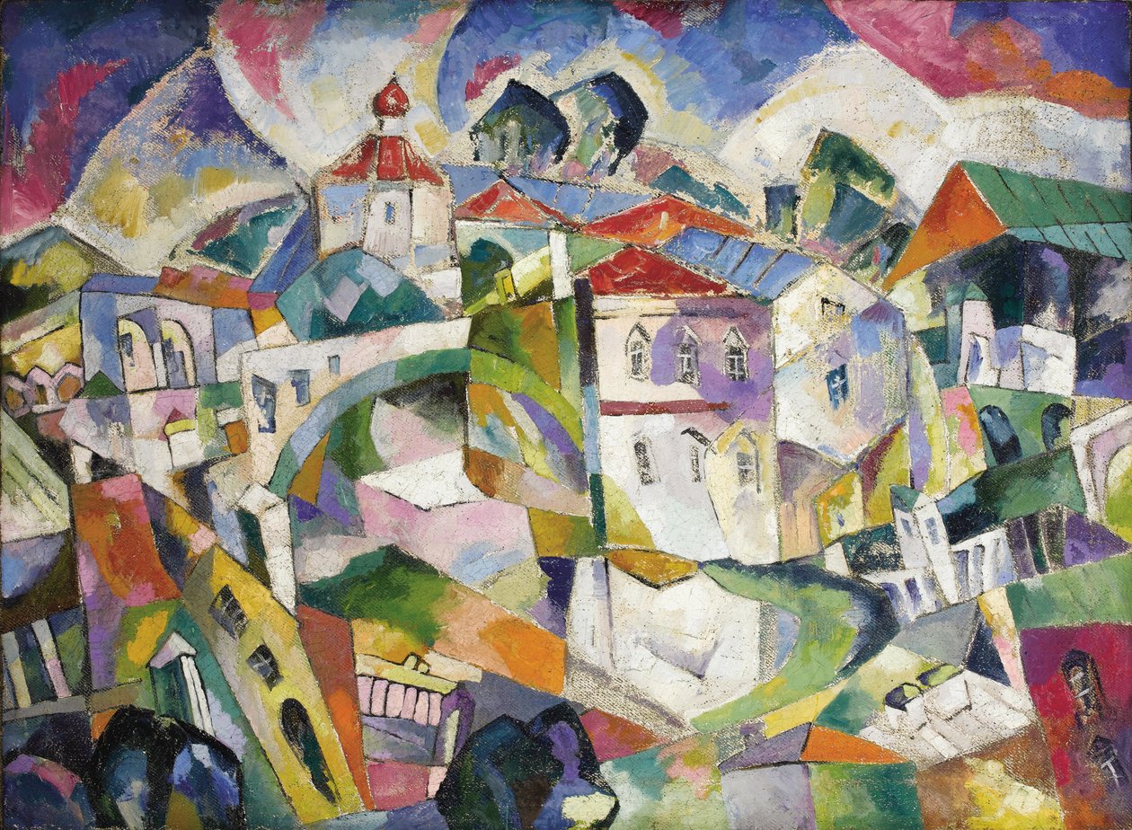 Kubistyczny pejzaż miejski, lata 1910 autorstwa Aristarkh Vasilievic Lentulov
