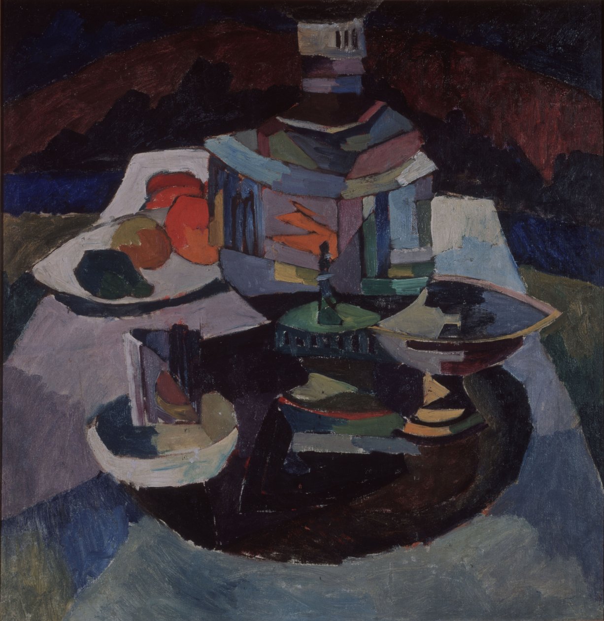 Martwa natura z samowarem, 1913 autorstwa Aristarkh Vasilievic Lentulov