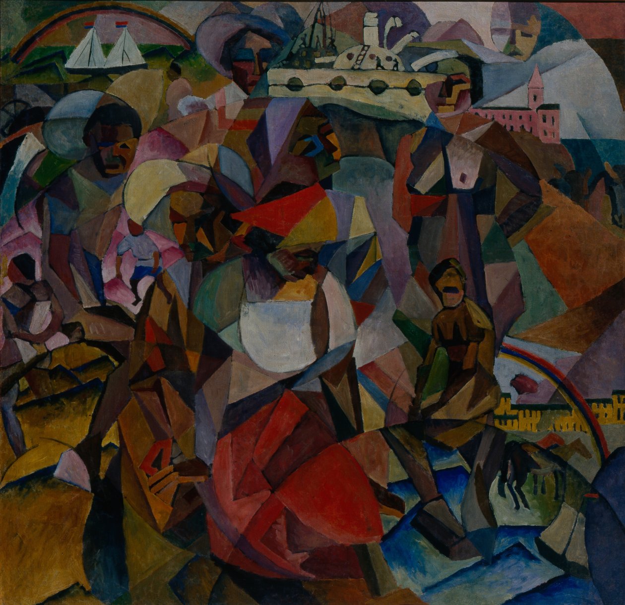 Studium podobieństw symbolicznych w portrecie Marianny Lentulowej, 1912 autorstwa Aristarkh Vasilievic Lentulov