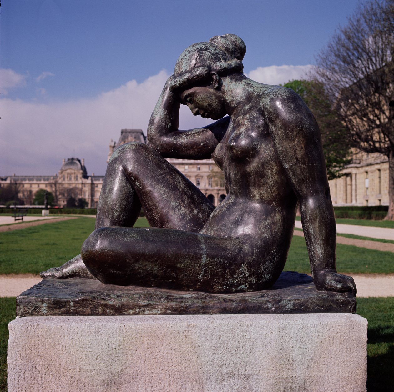 La Mediterranee, Place du Carrousel, Luwr, Paryż, 1902-05 (brąz) (inne widoki patrz 160259-160261) autorstwa Aristide Maillol