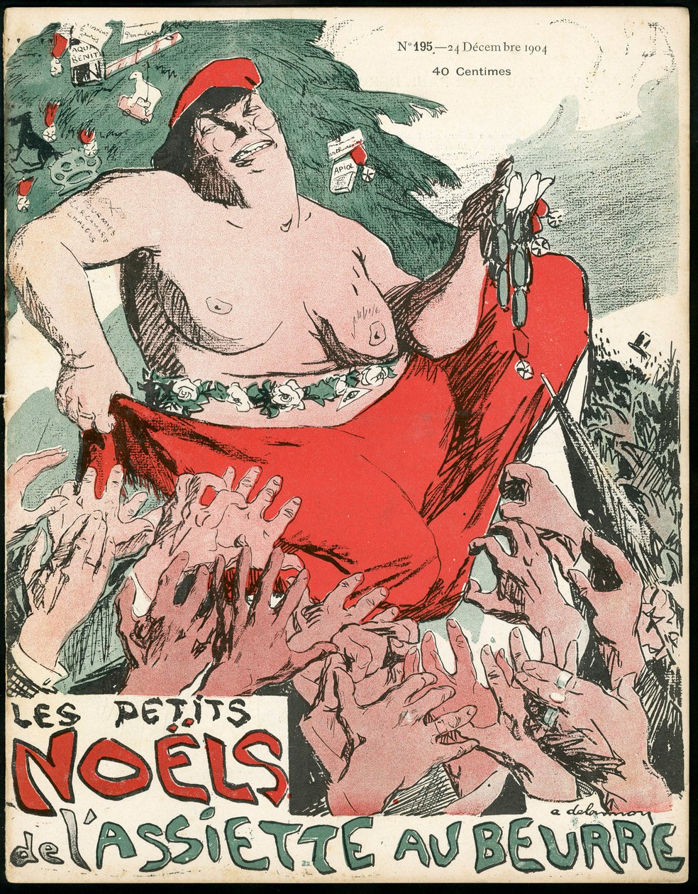 Okładka „”L’Plate au beurre””, numer 194, Satyryczna w kolorach autorstwa Aristide Delannoy