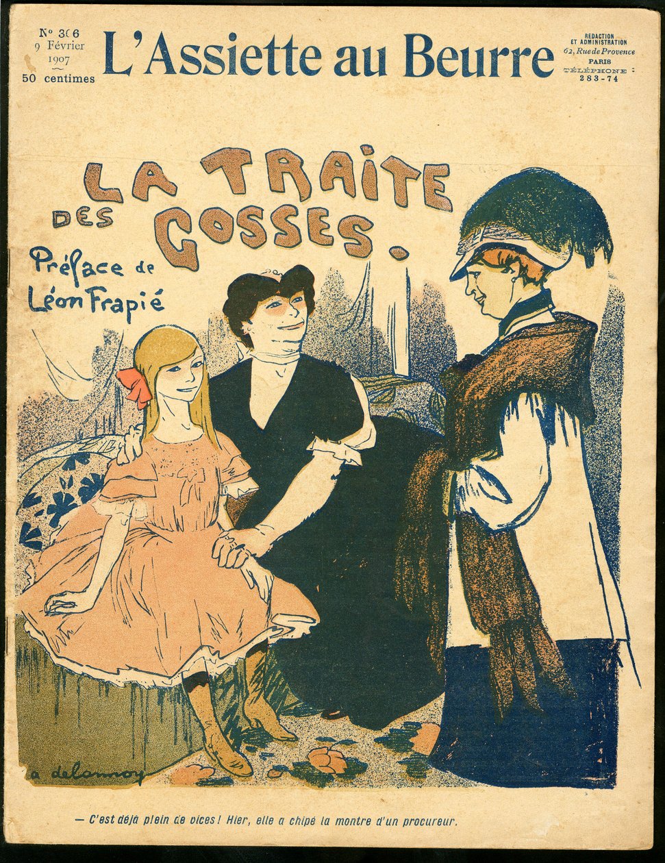Okładka „The Butter Plate”, numer 306, Satirique en Colors autorstwa Aristide Delannoy