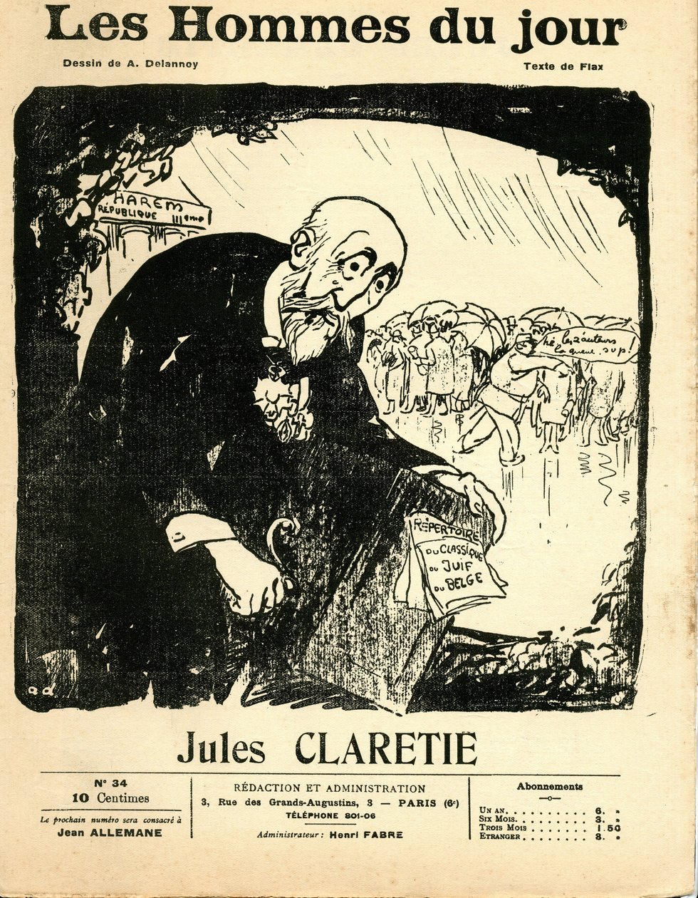 Okładka „Mężczyzn dnia”, ok. 1906 r. – ilustracja Aristide Delannoy (1874-1911): Claretie Jules (1840-1913) autorstwa Aristide Delannoy