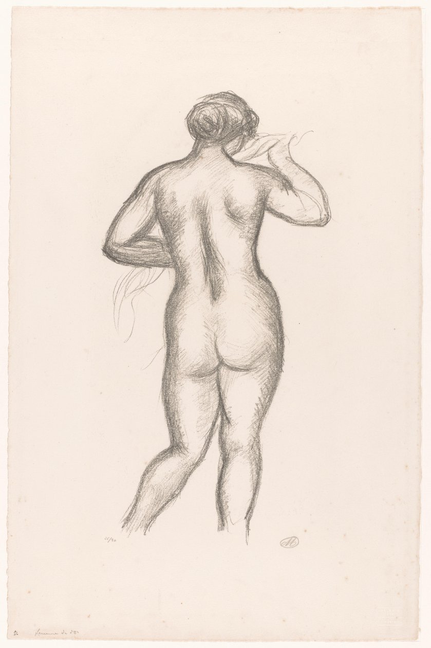 Akt kobiecy widziany z tyłu Femme nue de dos (tytuł oryginalny) autorstwa Aristide Maillol (signed by artist)