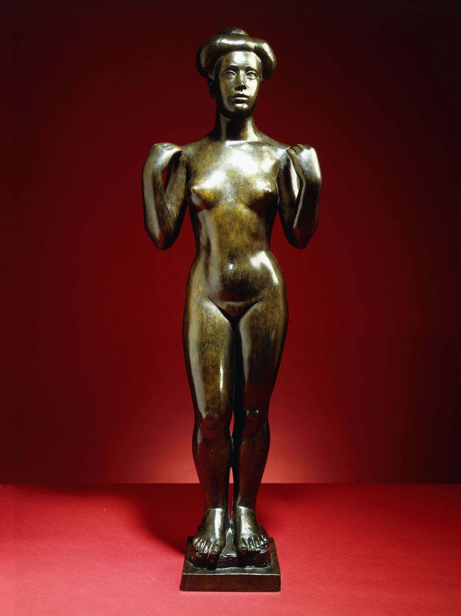 Kąpiący się z podniesionymi rękami; Baigneuse, aux Bras Leves, ok. 1900 (brąz z zielono-brązową patyną) autorstwa Aristide Maillol