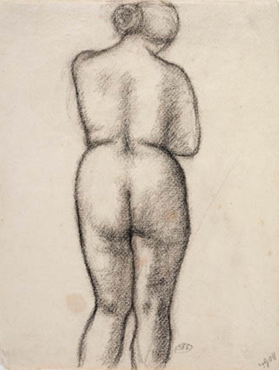 Modelka, widziana z tyłu autorstwa Aristide Maillol