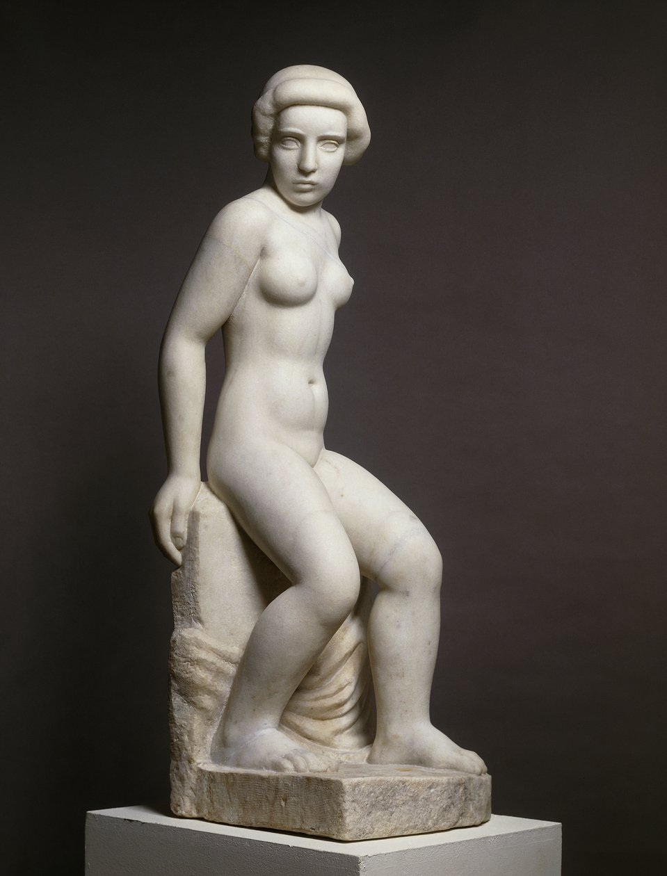 Naga dziewczyna i zasłona; Naga Dziewczyna z Drape autorstwa Aristide Maillol