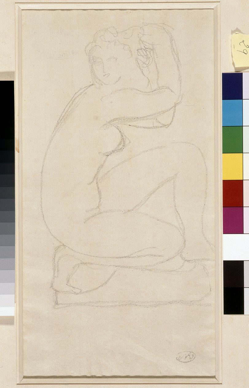 Nagie włosy. Rysunek Aristide Maillol (1861-1944). Ołów na papierze. Wymiary: 34x18,5cm. Muzeum Cantini, Marsylia autorstwa Aristide Maillol