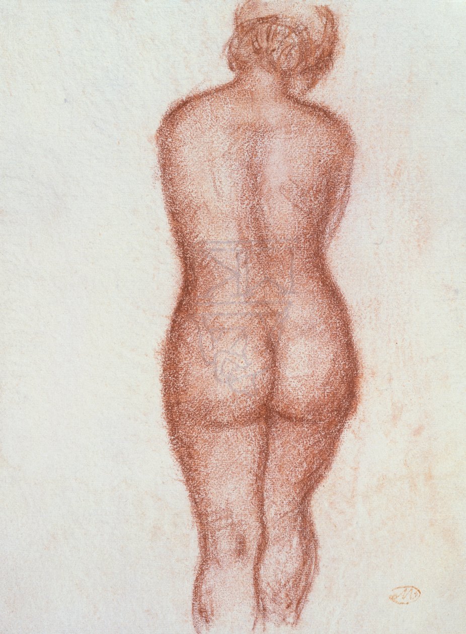 Akt stojący z tyłu (pastel na papierze) autorstwa Aristide Maillol
