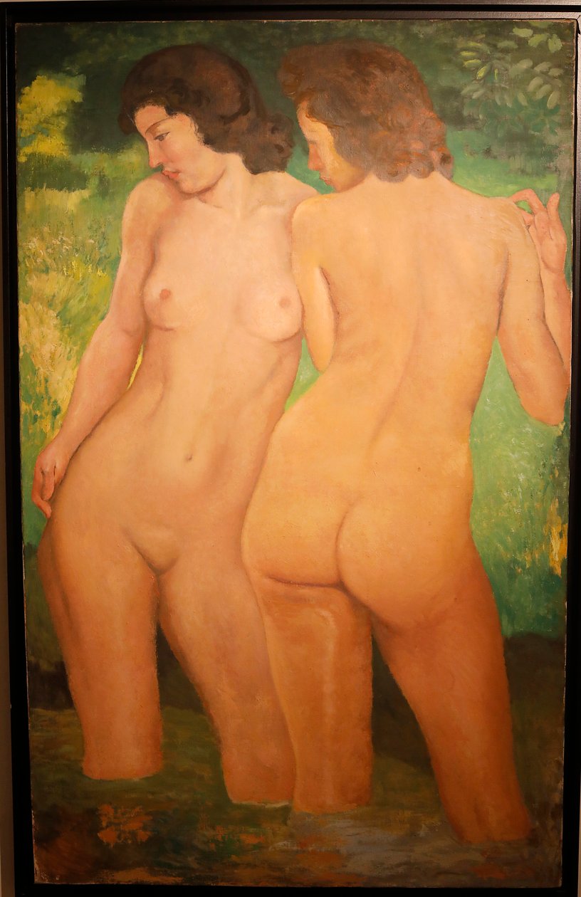 Siostry w kąpieli, ok. 1940 (olej na płótnie) autorstwa Aristide Maillol