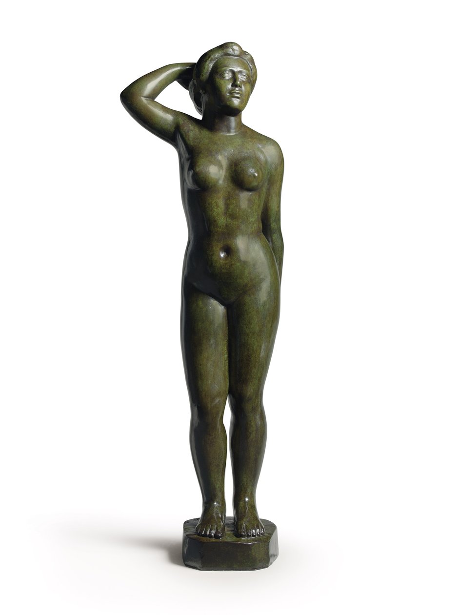 Kąpiący się na stojąco bez draperii; Kąpiący się stojący bez draperii autorstwa Aristide Maillol