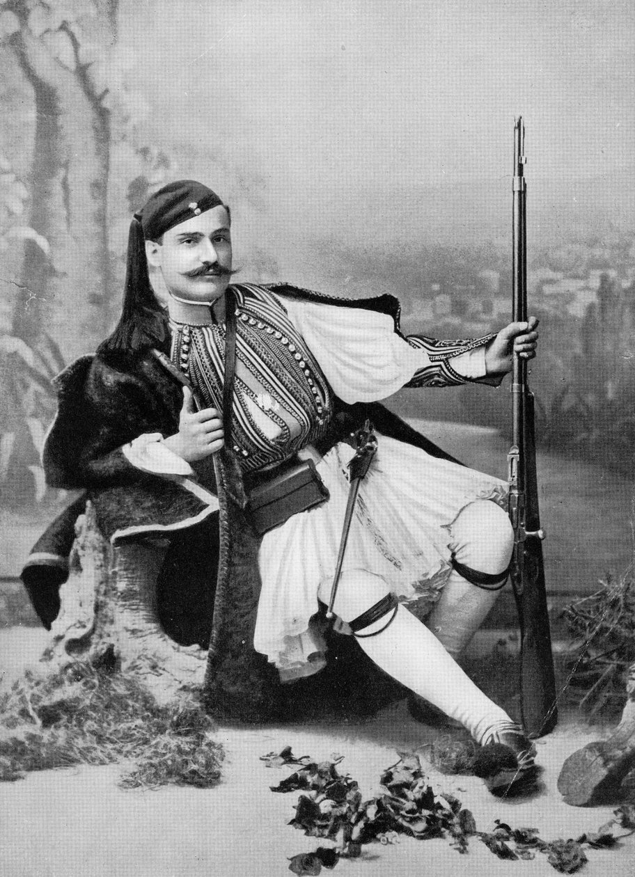 Grecka Evzone, koniec XIX wieku autorstwa Aristotelis Rhomaides