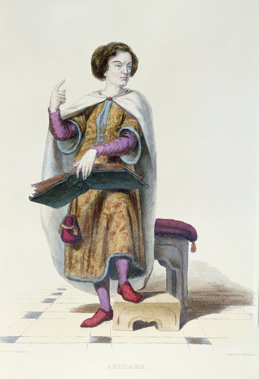Abelard, ilustracja z „Le Plutarque Francais” E. Mennecheta, 1835 (rycina kolorowa) autorstwa Armand Guilleminot