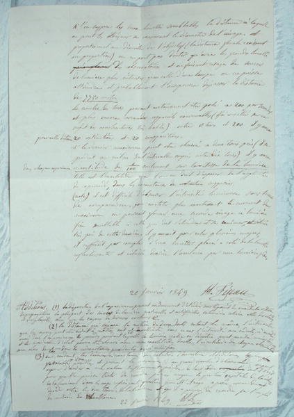 List opisujący eksperymenty Fizeau w celu określenia prędkości światła autorstwa Armand Hippolyte Louis Fizeau