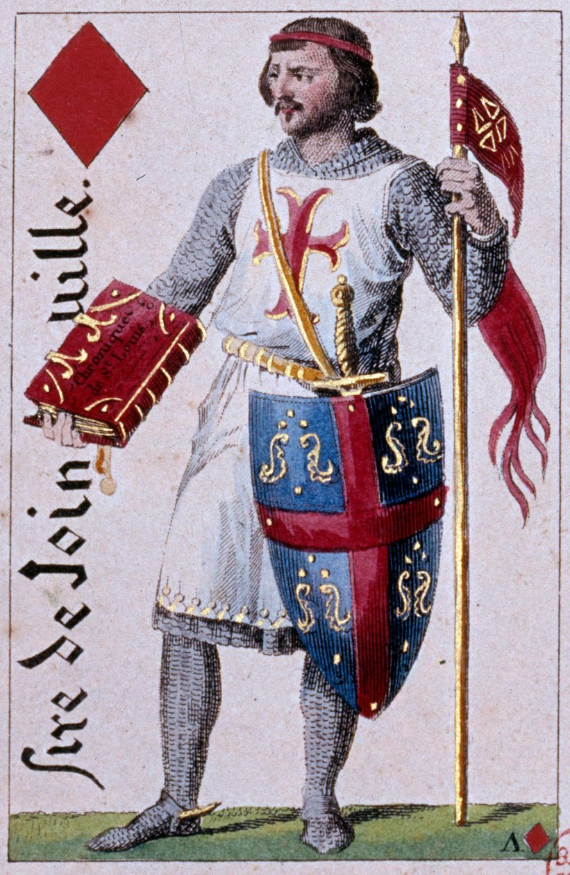 Reprezentacja Jeana de Joinville (1225-1317) francuskiego publicysty przyjaciela i powiernika króla Ludwika IX. Fragment karty do gry wykonanej przez Gustave