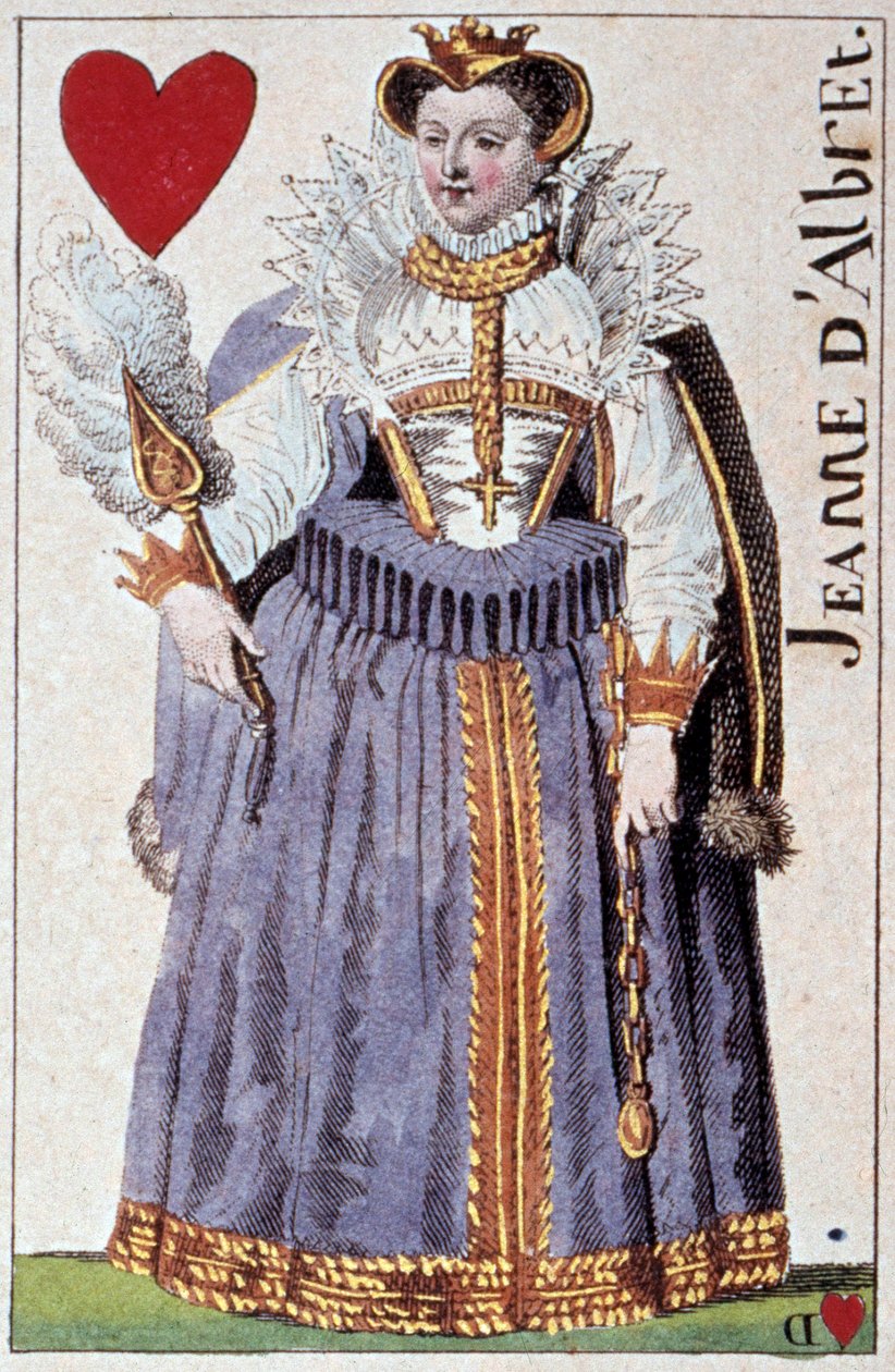 Reprezentacja królowej Joanny Albret (1528-1572) matki Henryka IV (1553-1610). Fragment karty do gry wykonanej przez Gustave