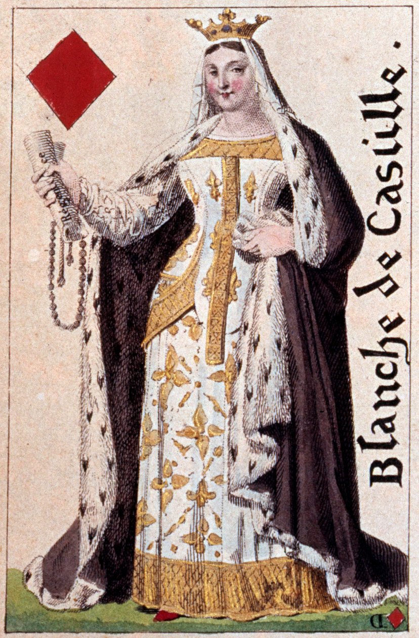 Reprezentacja Białej Królowej Kastylii (1188-1252). Fragment karty do gry wykonanej przez Gustave