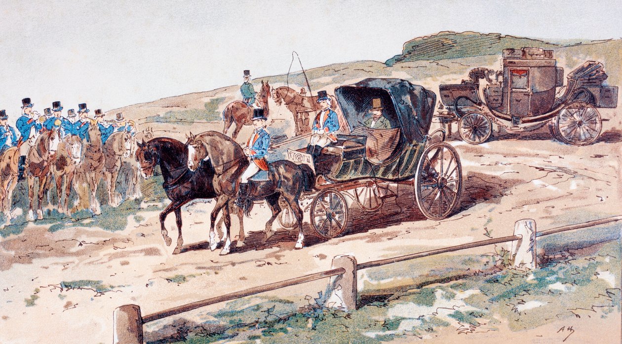 Postillion na koniu zaprzęgowym, XIX w., 1886 r. autorstwa Armand Jean Heins