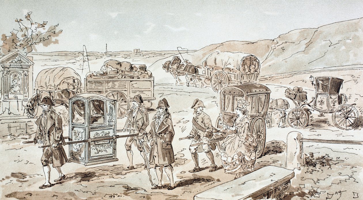 Przykłady XVIII-wiecznych środków transportu, 1886 autorstwa Armand Jean Heins