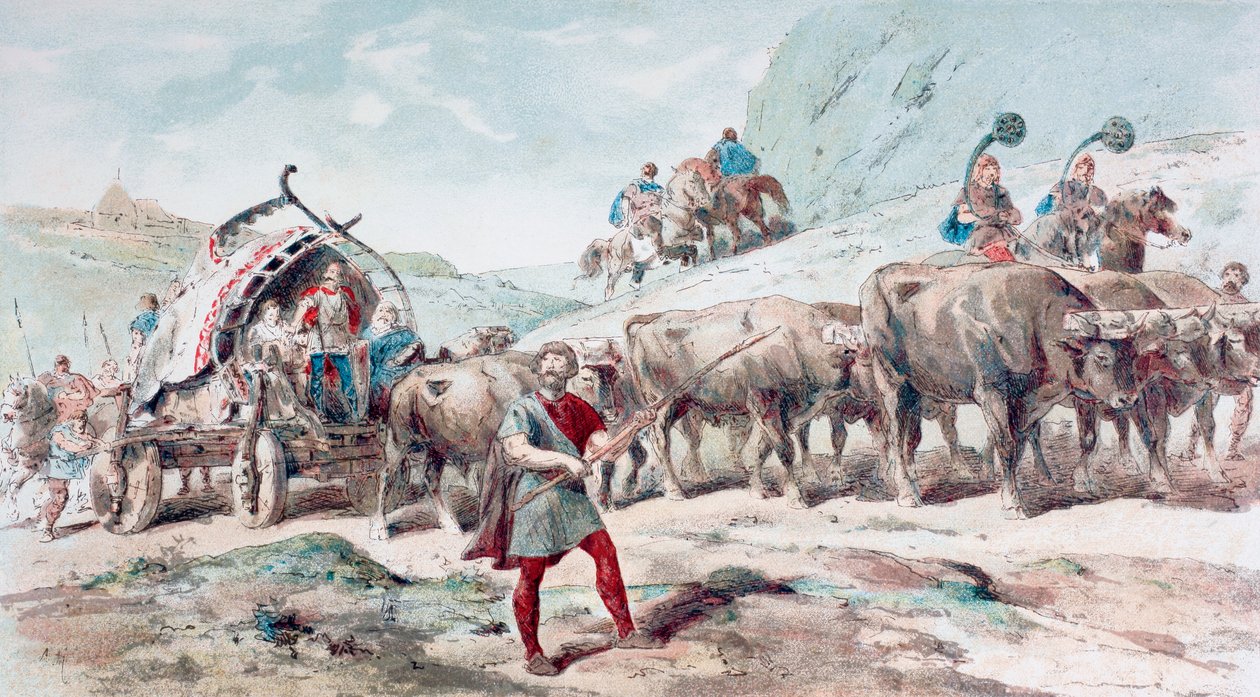 Nerwiański wóz ciągnięty przez woły autorstwa Armand Jean Heins