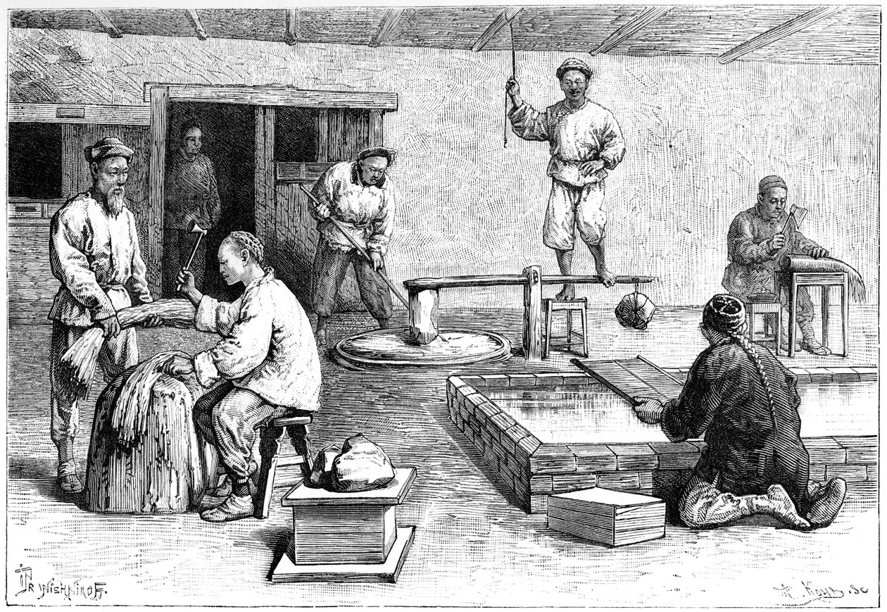 Papiernia, Chiny, 1895. autorstwa Armand Kohl