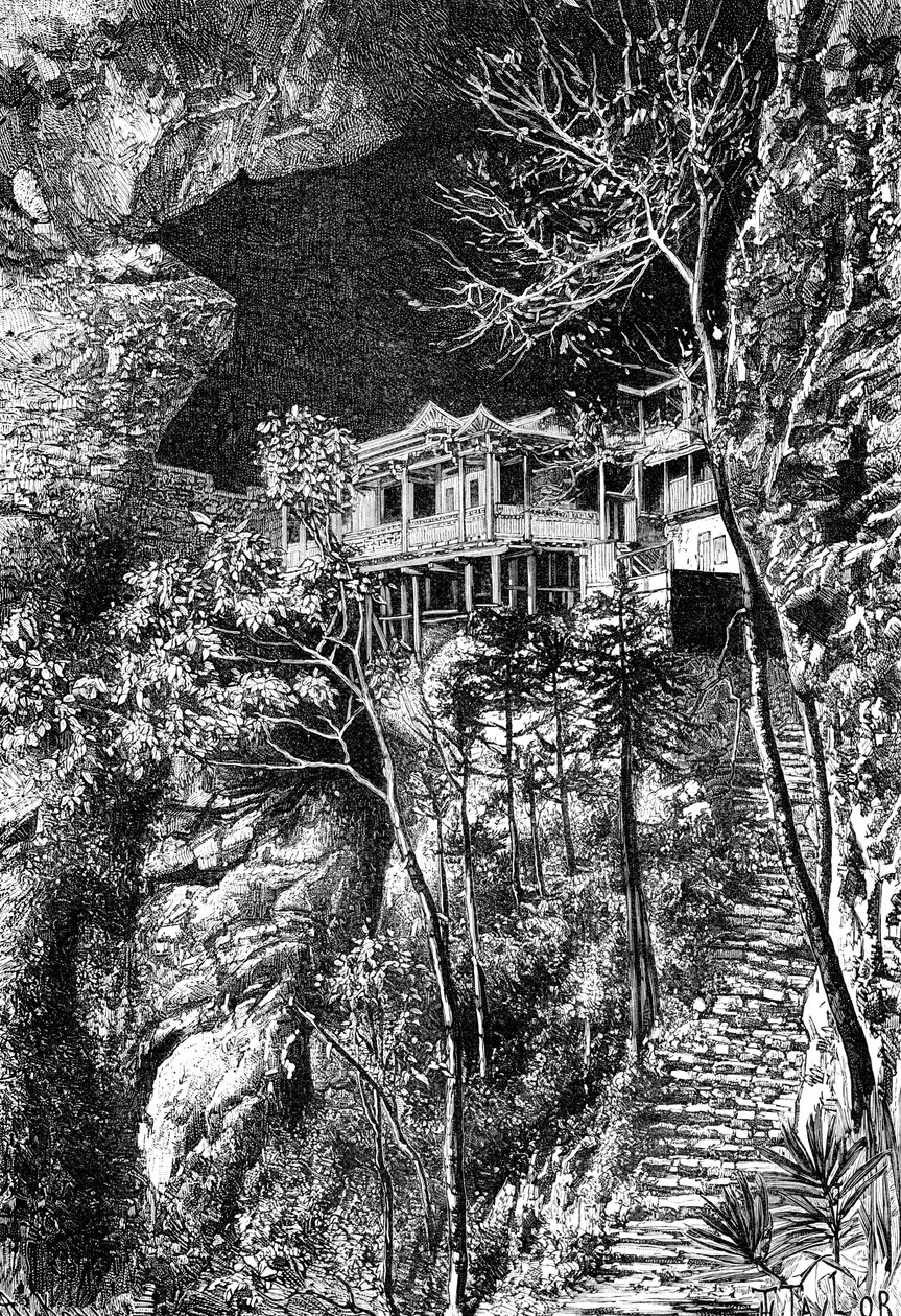 Klasztor buddyjski, Yuen-Fu na Min, na południe od Fuchu-Fu, ok. 1890 autorstwa Armand Kohl