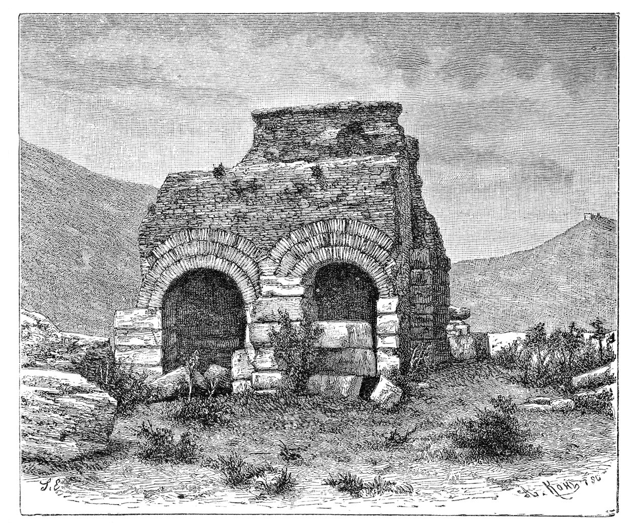 Więzienie św. Pawła, Efez, Turcja, 1895. autorstwa Armand Kohl