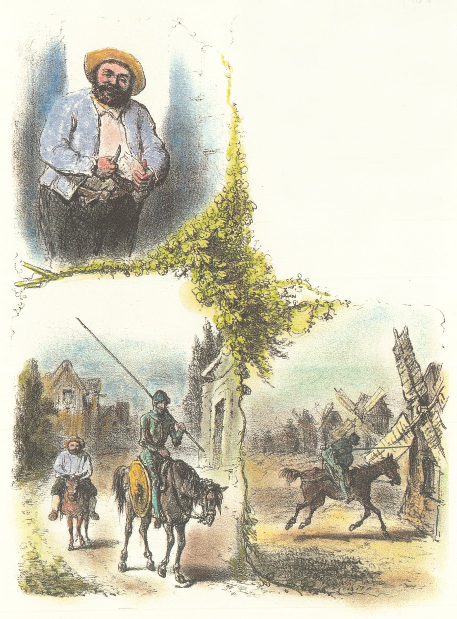 Ilustracja Armanda-Louis-Henri Telory do dziecięcej adaptacji Don Quichot autorstwa Armand Louis Henri Telory