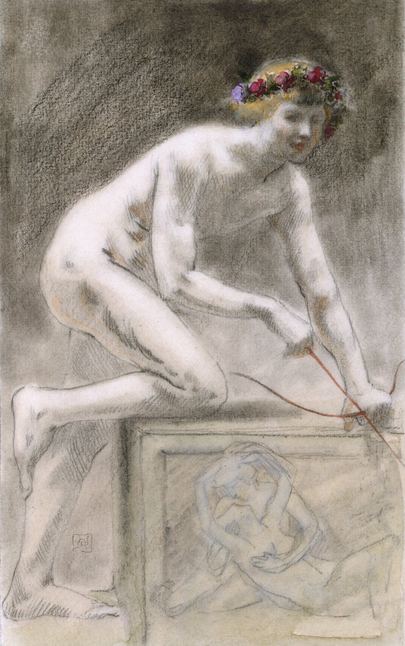 Eros (węgiel na papierze) autorstwa Armand Rassenfosse