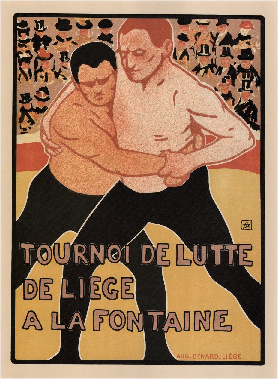 Turniej zapaśniczy, Liège, 1899 autorstwa Armand Rassenfosse