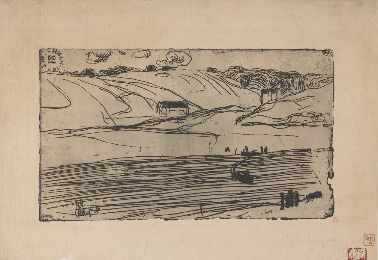 La Peche (wędkarstwo) 1893 (akwaforta i ruletka) autorstwa Armand Séguin