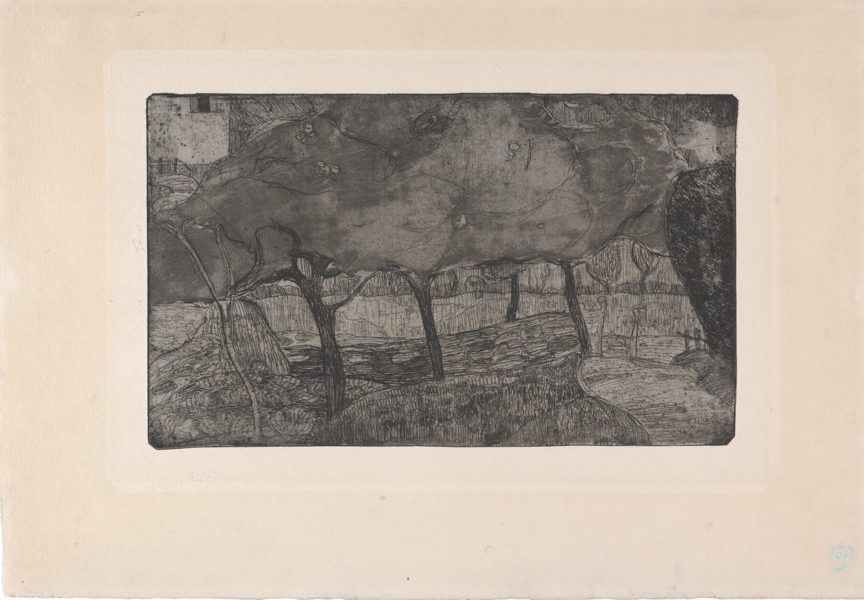 Les Pommiers (Jabłonie) 1893 (akwaforta, akwatinta i sucha igła) autorstwa Armand Séguin