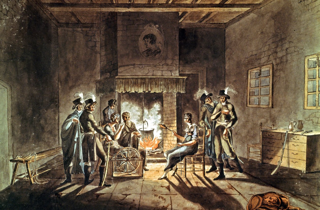 Spisek Cadoudala, początek XIX w. (gwasz) autorstwa Armand de Polignac