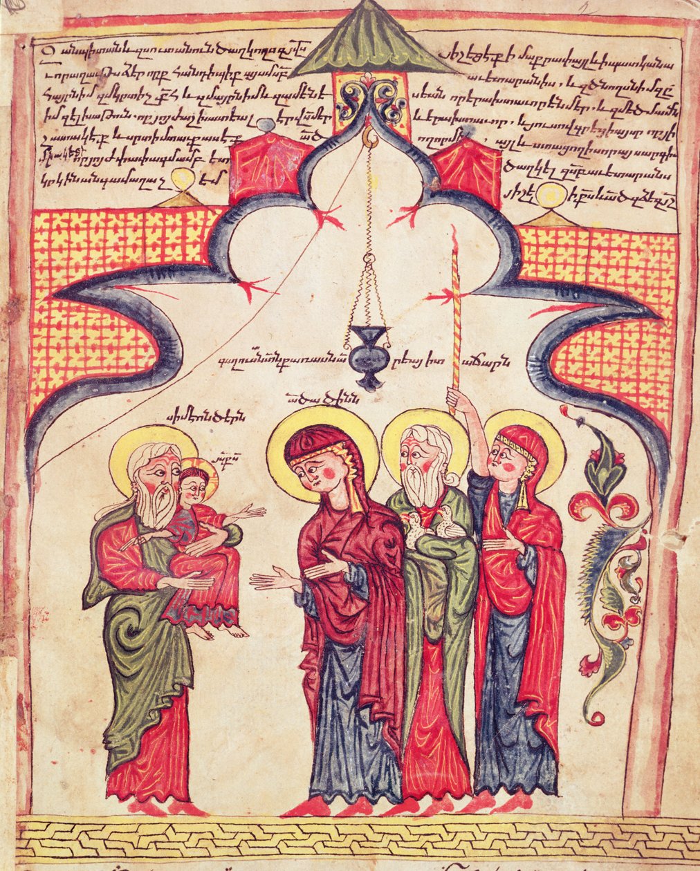 Ofiarowanie w świątyni z Ewangelii, ok. 1200 autorstwa Armenian School