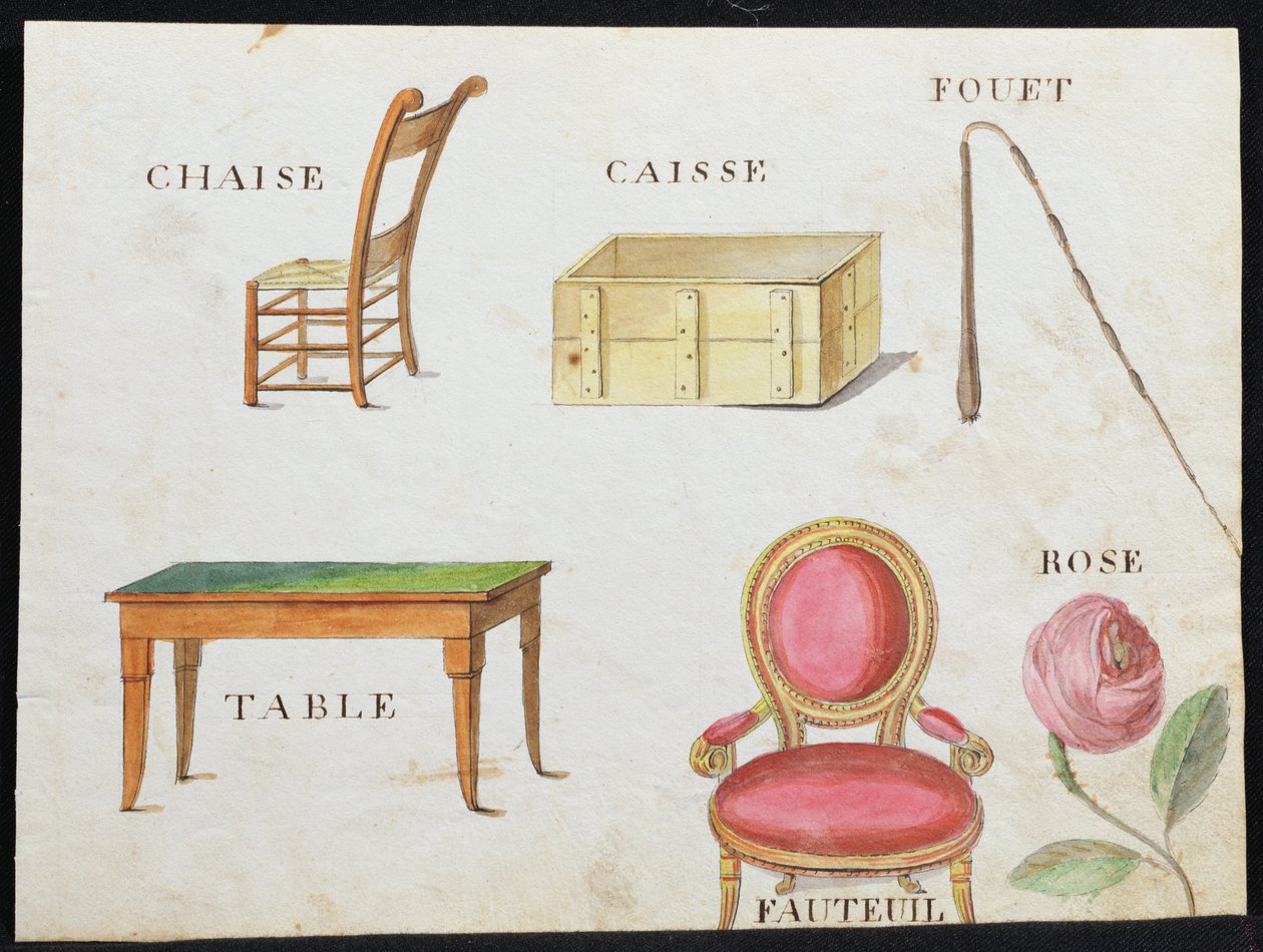 Ilustracje z „Księgi alfabetu francuskiego z 1814 roku”, wyd. autorstwa Charlesa Plante Fine Arts, 1814 autorstwa Arnaud de Beauregard