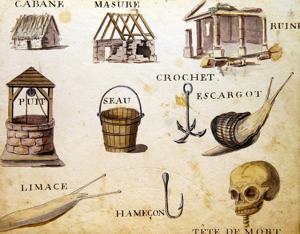 Ilustracje z „Księgi alfabetu francuskiego z 1814 roku”, wyd. autorstwa Charlesa Plante Fine Arts autorstwa Arnaud de Beauregard
