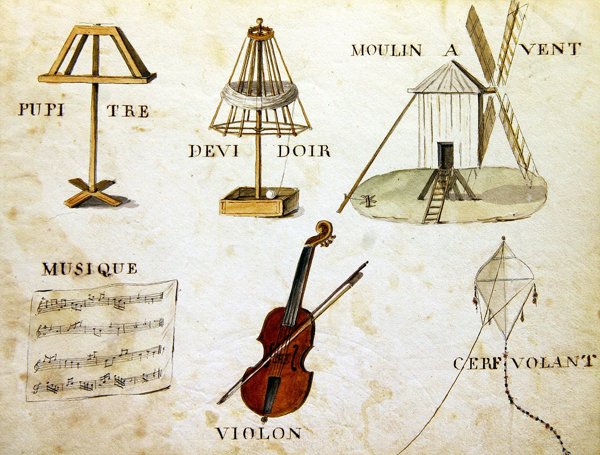 Ilustracje z „Księgi alfabetu francuskiego z 1814 roku”, wyd. autorstwa Charlesa Plante Fine Arts autorstwa Arnaud de Beauregard